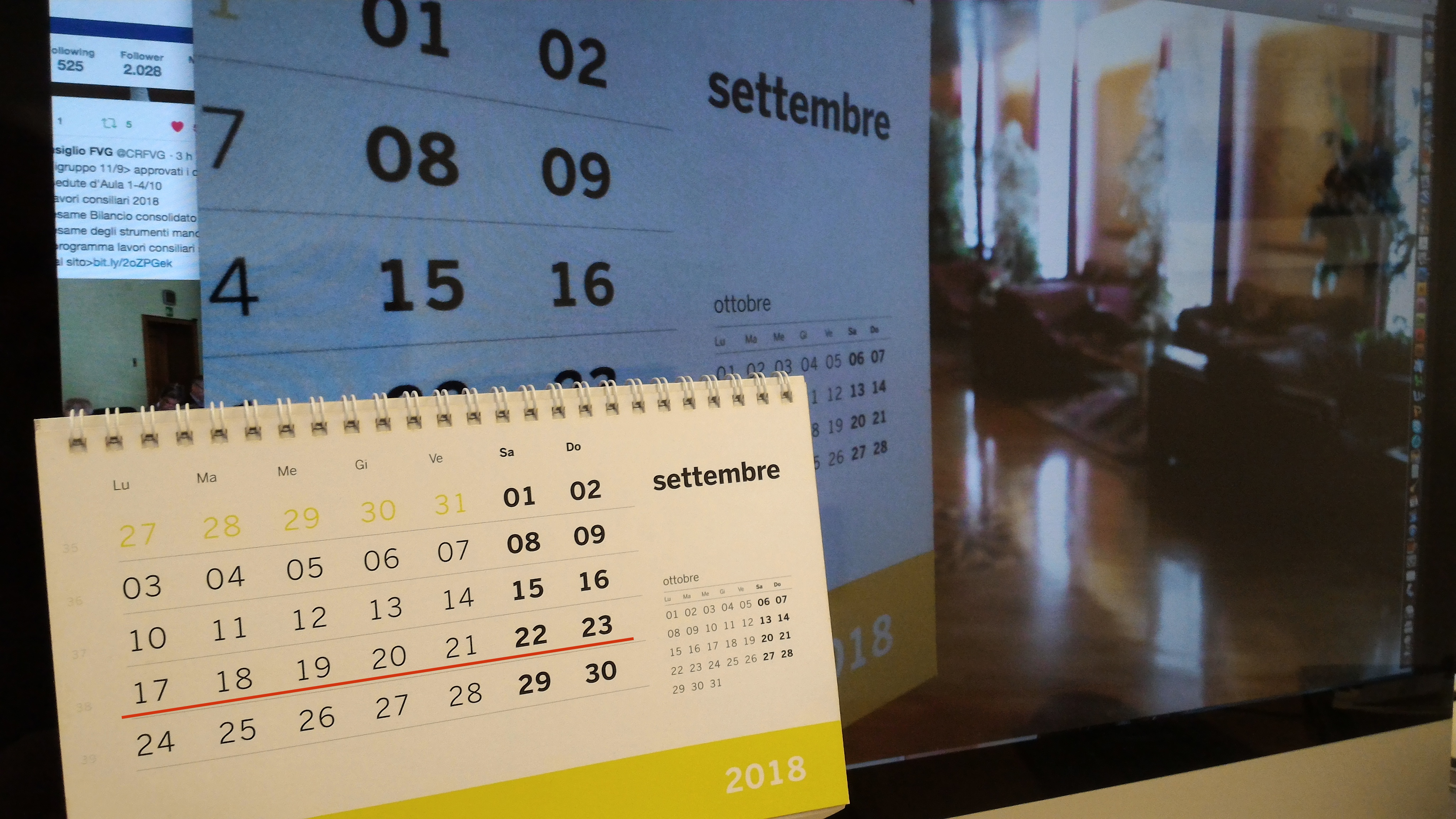 Calendario settembre 2018: terza settimana