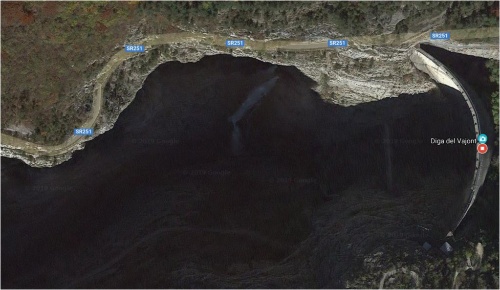 La diga del Vajont (da satellite, google maps) 